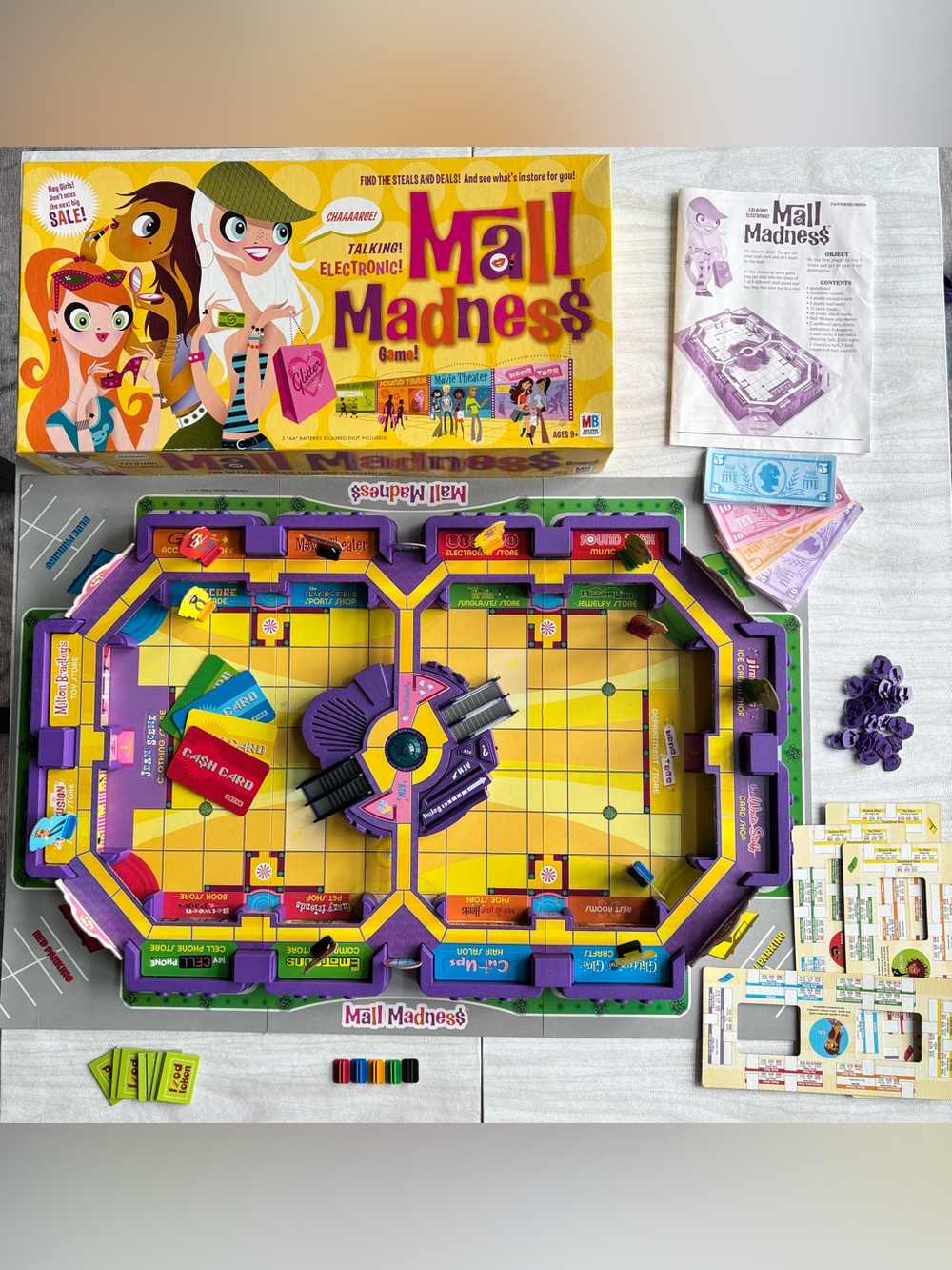 VTG 2004 Mall Madness Talking Board Game w/Electronic Console Milton Bradley